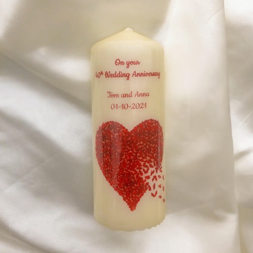 Ruby 40th Wedding Anniversary Medium candle