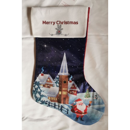 Christmas Scene Merry Christmas Stocking