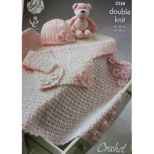 King Cole 3258  DK Crochet baby pattern