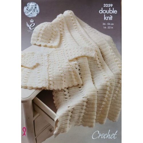 King Cole 3259 DK Crochet baby pattern