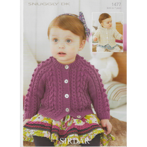 Sirdar 1477 DK girls cardigans 2  different styles