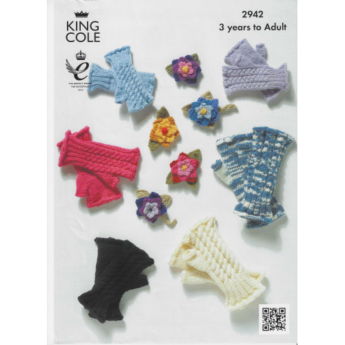 King Cole 2942 DK gloves from 3 yrs to adult