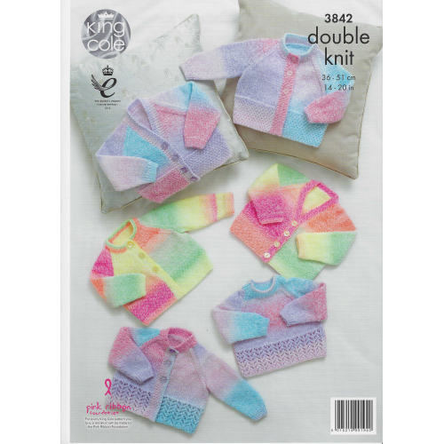 King Cole 3842 DK 6pc baby cardigans & jumpers