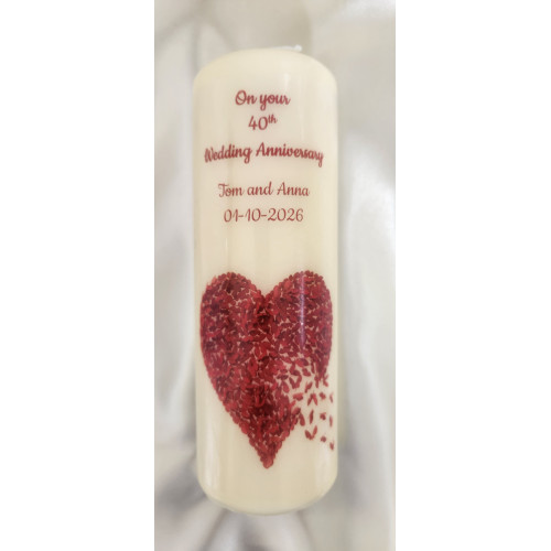 Ruby 40th Wedding Anniversary Large candle Ruby 40th Wedding Anniversary Large candle
