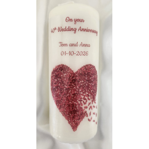 Ruby 40th Wedding Anniversary Medium candle Ruby 40th Wedding Anniversary Medium candle