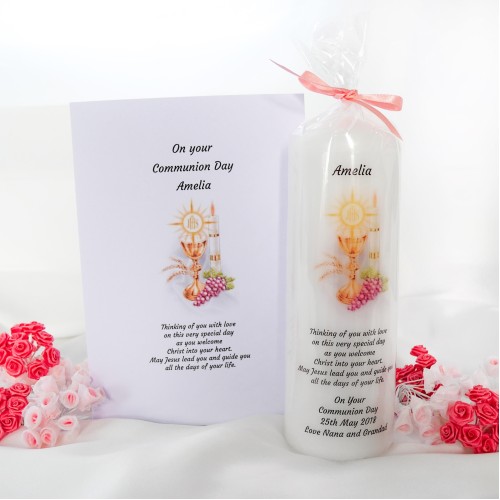 Communion candle Amelia and card set