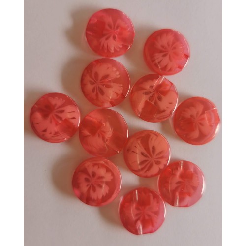 Coral flower buttons #17
