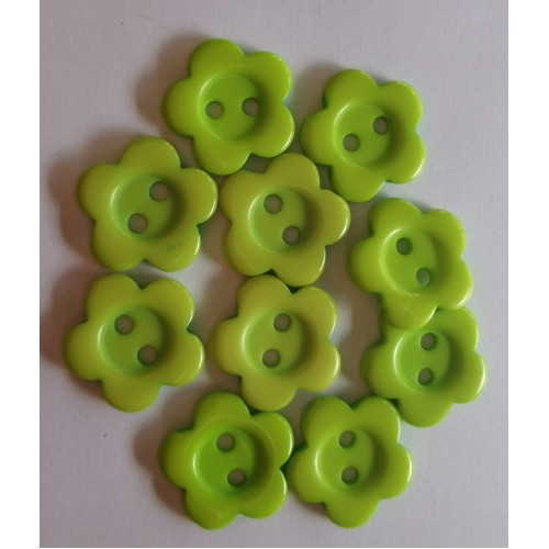 Green flower shaped buttons #19