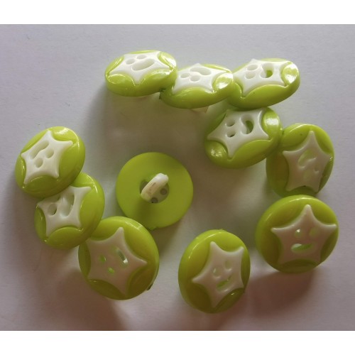 Green and white smiley face buttons #21