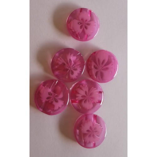 Pink flower buttons #26