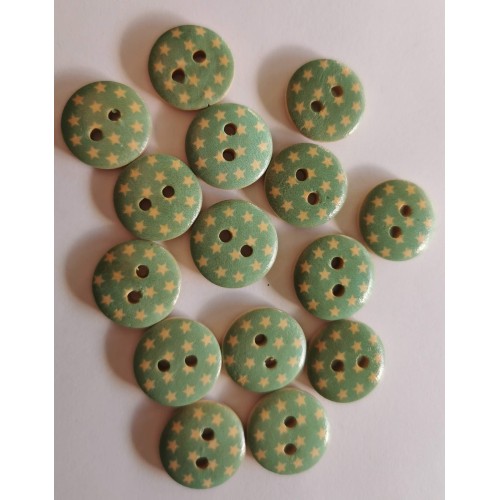 Green with star round buttons #29