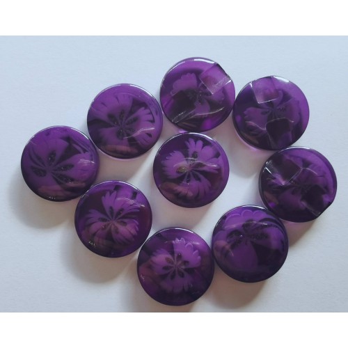 Dark purple flower buttons #34