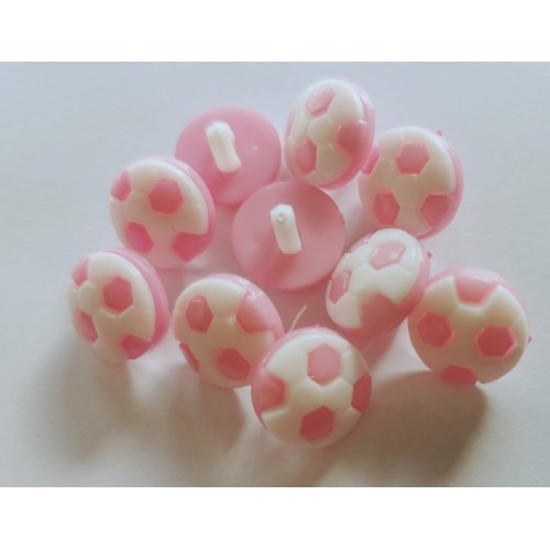 Pink and white football buttons #32