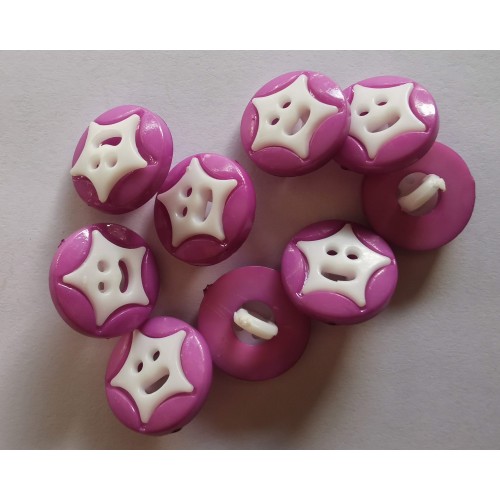 Magenta and white smiley face buttons #33