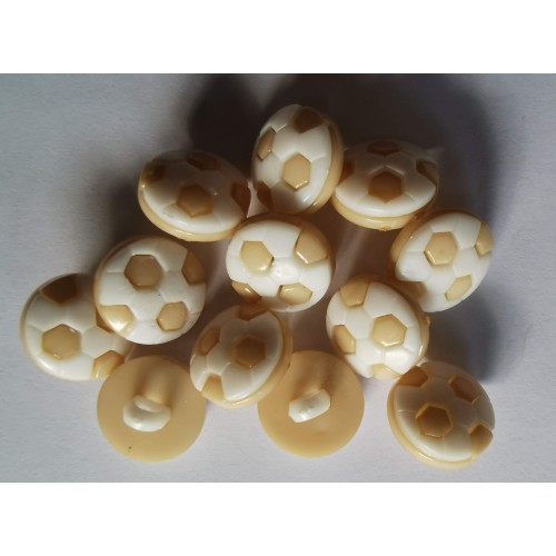Beige and white football buttons #38