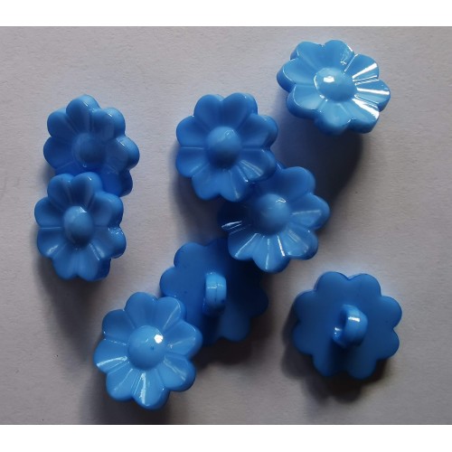 Blue flower shaped buttons #39
