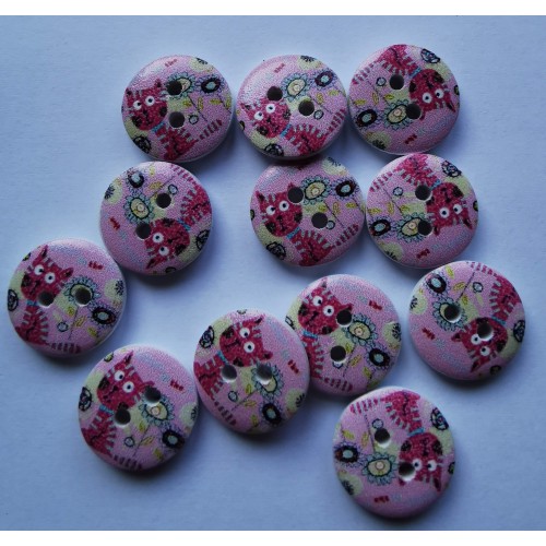 Pink cat design buttons #44