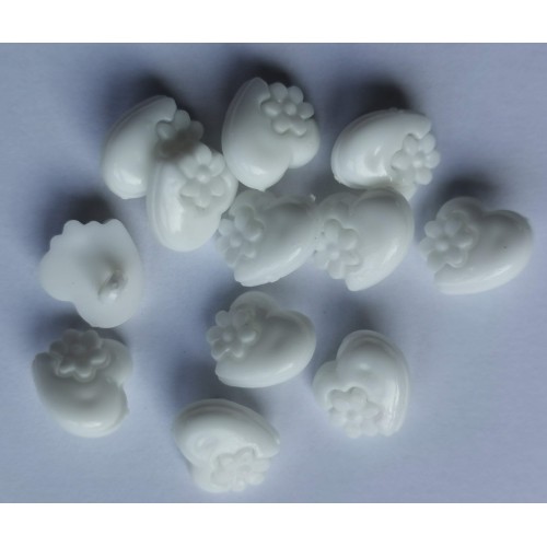 White heart shaped buttons #46
