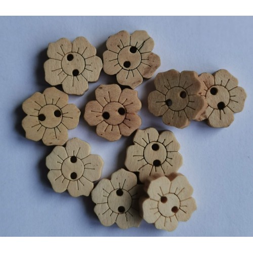 Wooden flower buttons #47
