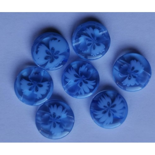 Blue flower buttons #58
