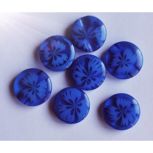 Royal blue flower buttons #59