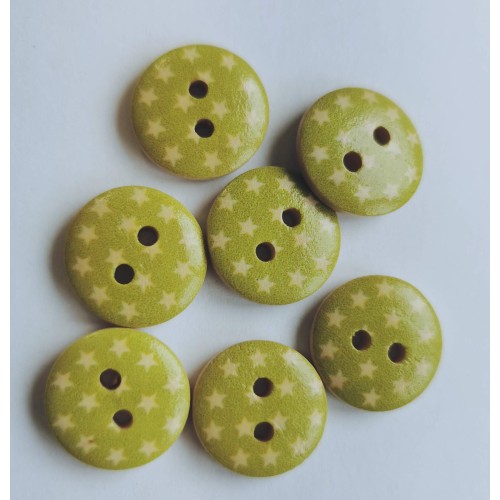 Green button with star design #71
