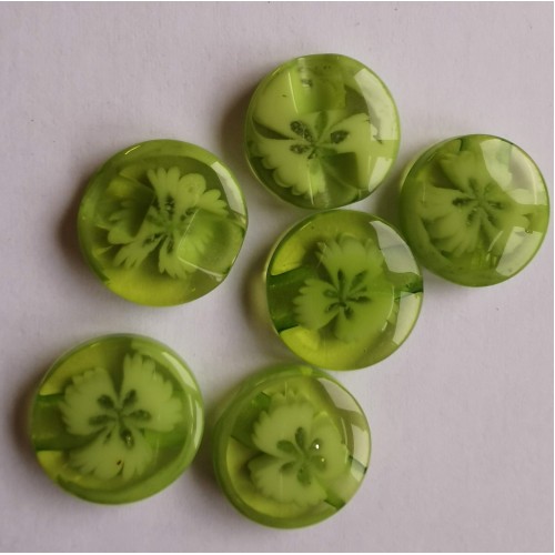 Lime green flower buttons #72