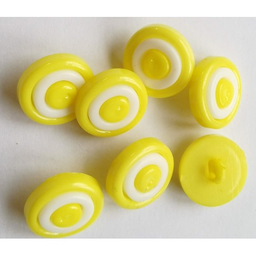 Yellow and white hoop buttons #75