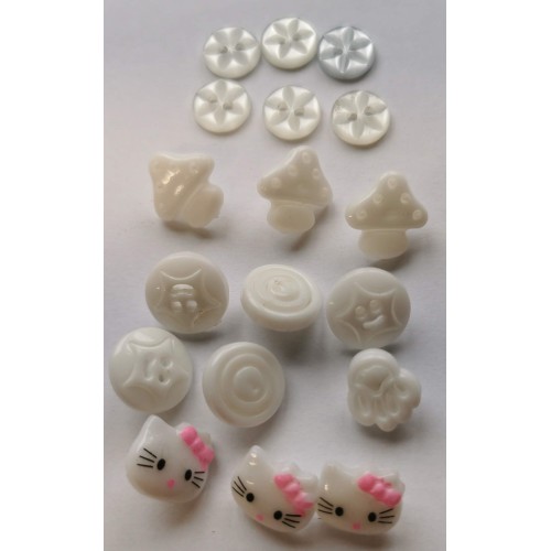 Mixed white buttons #80