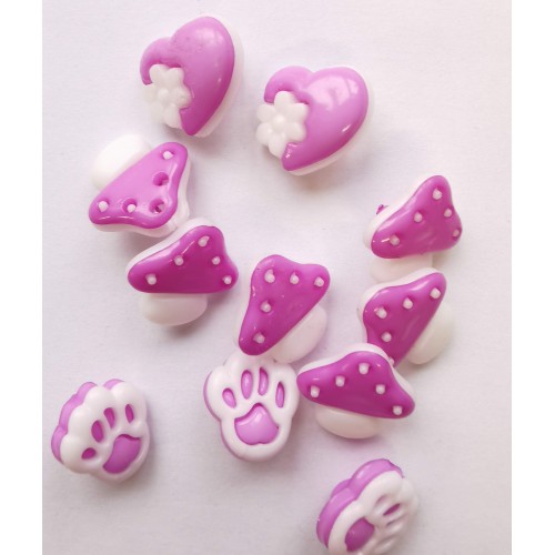 Magenta mixed buttons #86
