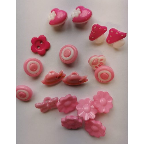 Mixed pink buttons #88