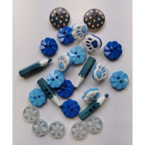 Blue mixed buttons #89