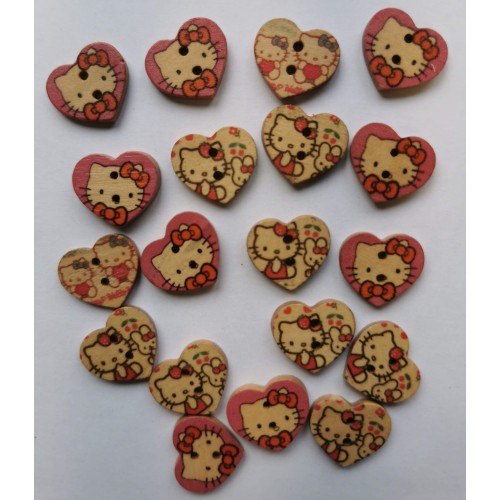 Hello Kitty wooden buttons #91