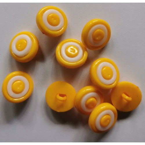 Yellow and white hoop buttons #4