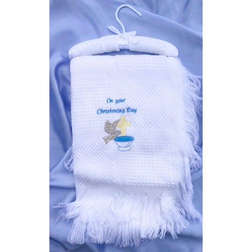 Dove Christening Blanket