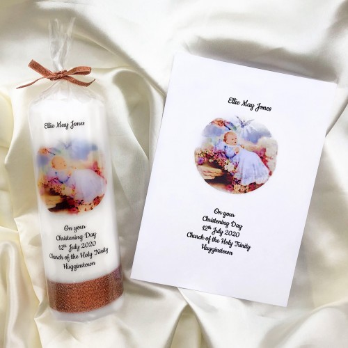 Christening candle and card set Ellie May Jones