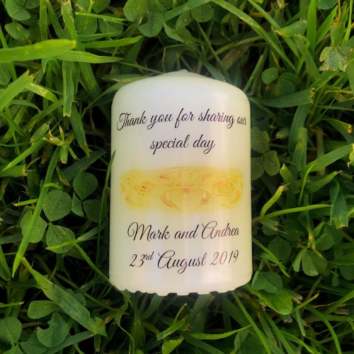 Claddagh favor candle