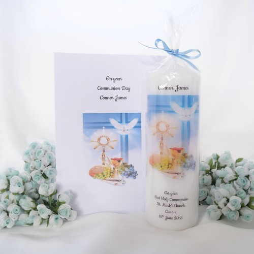 Communion Candle Connor James and card set