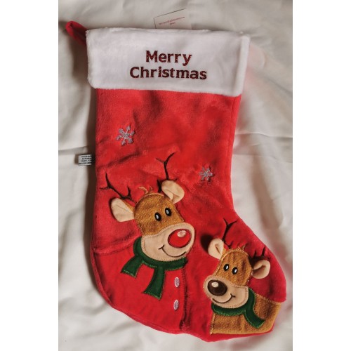 Fur Reindeer Merry Christmas Stocking