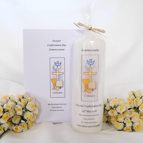 Confirmation Candle Gemma Louise and card set