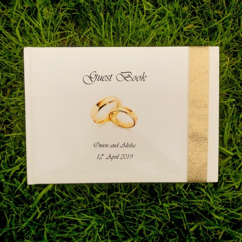 Gold Wedding Rings Guest Book