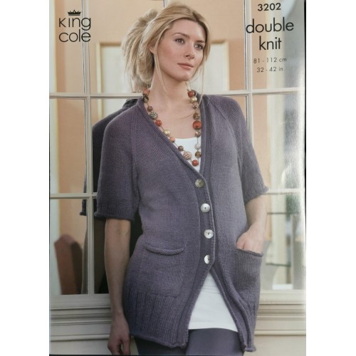 King Cole 3202 DK Long cardigan & crossover cardigan