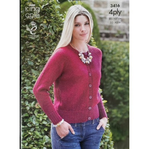 King Cole 3416 4ply cardigan and jumper