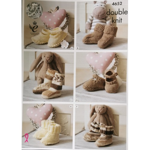 King Cole 4652 DK 6 different styles of baby shoes