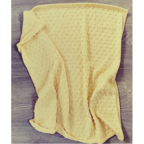 100% Cotton Lemon bobble baby blanket