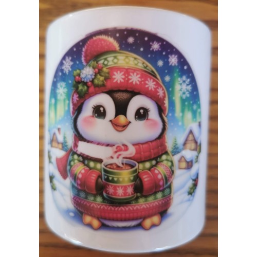 Penguin with hot chocolate moneybox