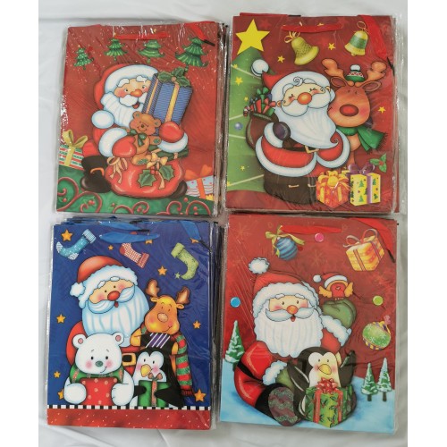 16 Santa glitter gift bags (individually wrapped)