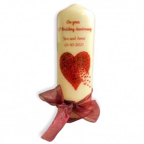 Ruby 40th Wedding Anniversary Large candle